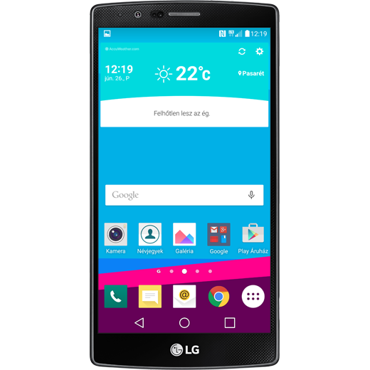 LG G4 beállításának kijelzője